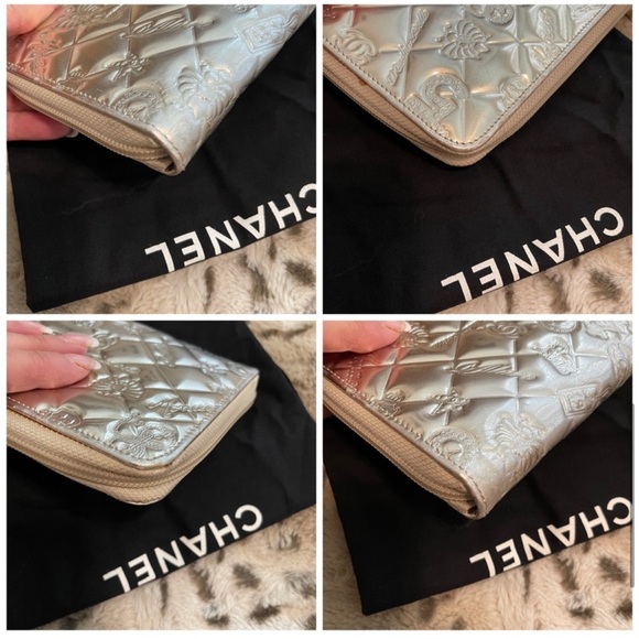 CHANEL ICON PATENT LEATHER ZIP AROUND ORGANIZER WALLET/ CLUTCH BAG - Picture 8 of 16